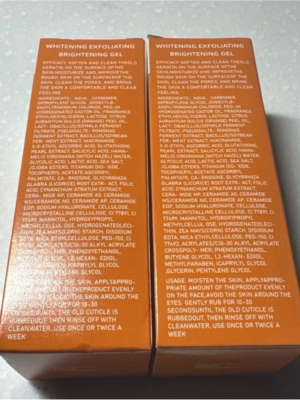 Orange Enzymes Exfoliating Brightening Gel Facial Scrub 50g 1.7 FL OZ 2 pack